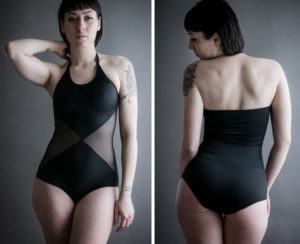 Altar PDX black mesh one piece swimsuit