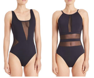 La Blanca black mesh one piece swimwear