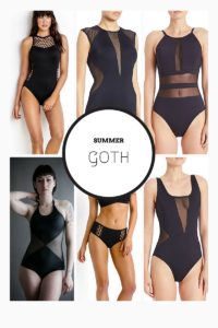 summer goth all black swimwear
